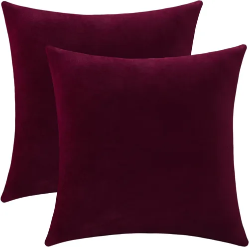 Miniatura 24 de Jeneoo Cómodas fundas de almohada de terciopelo suaves y gruesas para niños, para sofá, fundas de cojín decorativas sólidas cuadradas para Lavanda