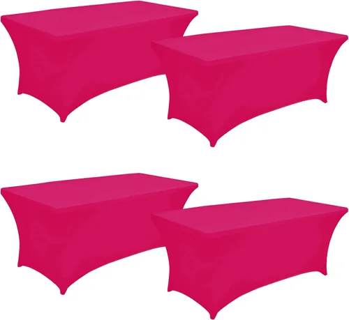 Miniatura 9 de Fivenl Cubierta de Mesa Mantel de Spandex de 6 Pies para Mesas Plegables Cubierta de Mesa Rectangular Ajustada Lavable Resistente a las Arrugas