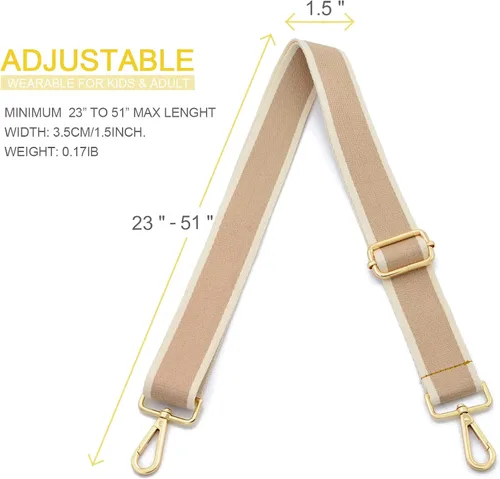 Miniatura 5 de Correa de repuesto para bolsa, ajustable, para colgar al hombro o usar cruzada, de lona gruesa, unisex