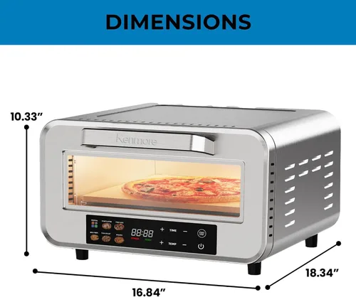 Miniatura 3 de Kenmore Horno eléctrico para pizza para interiores y exteriores, hace pizza de 13 pulgadas a 850 °F de alto calor, resistente a la intemperie, 5
