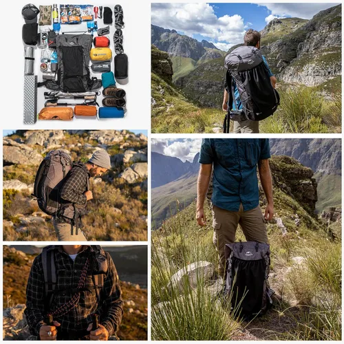 Miniatura 7 de Naturehike Rock-40L/60L+5L mochila de senderismo con marco interno, mochila de camping impermeable, mochila ultraligera para el aire libre