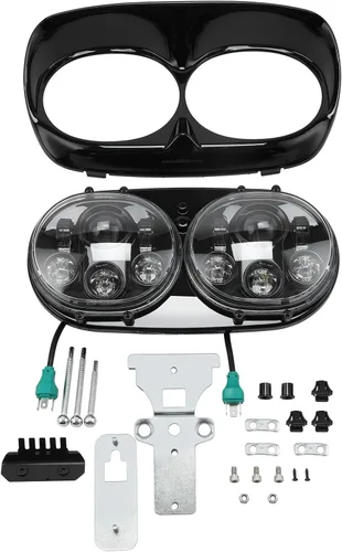 Miniatura 7 de TCMT Carenado exterior interior y proyector de faros delanteros LED dual de 5.75 pulgadas para modelos Harley Road Glide FLTR 1998-2013 Road Glide