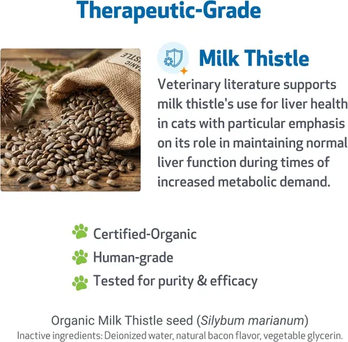 Miniatura 4 de Pet Wellbeing Cardo mariano para gatos, hierba orgánica, apoyo para la desintoxicación del hígado de cardo mariano, antioxidantes, certificado por