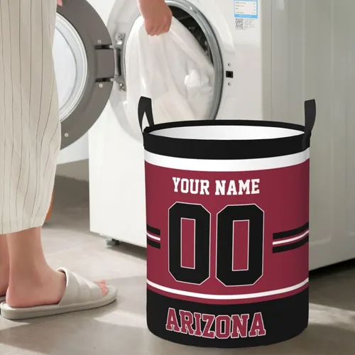 Miniatura 6 de Cesta de lavandería personalizada de Arizona, cesta de lavandería personalizada con nombre y número, cesta de almacenamiento plegable