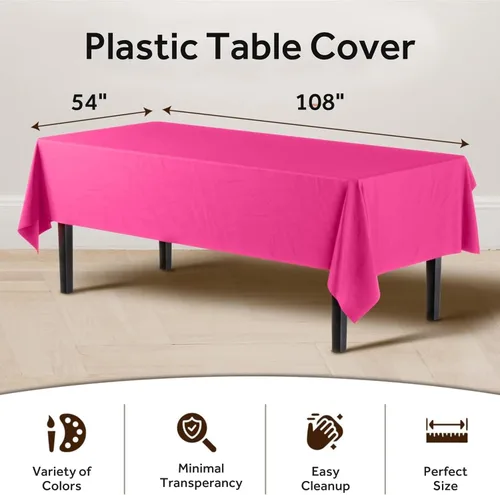 Miniatura 3 de Unique Accesorios para fiestas, Cubierta de mesa, Compacto Rosa encendido