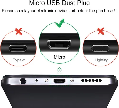 Miniatura 5 de 25 tapones antipolvo micro USB, tapón antipolvo de silicona para puerto micro USB, cubierta de puerto micro USB, protector antipolvo