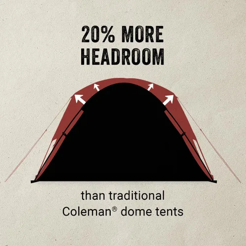 Miniatura 6 de Coleman Tienda de campaña Skydome con vestíbulo de clima completo, resistente a la intemperie para 4/6 personas, se instala en 5 minutos y protege