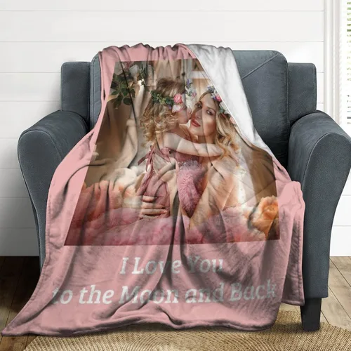 Miniatura 5 de DUNHUANG Mantas personalizadas con fotos, diseño de texto y logotipo, tu propia manta personalizada, regalos para esposa, marido, padre, madre, 1