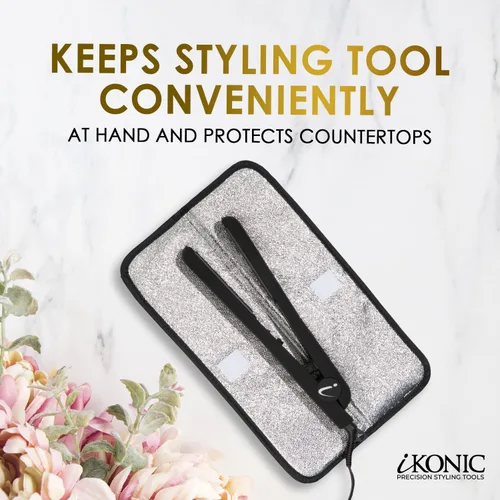 Miniatura 3 de iKonic Supernova - Plancha de cerámica de turmalina para el cabello y bolsa de viaje resistente al calor, plancha plana infrarroja, placas flotantes