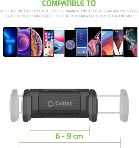 Miniatura 7 de Cellet Soporte universal para teléfono con espejo retrovisor para vehículo, compatible con iPhone 14 Pro Max Mini SE 13 12 11 XR XS Galaxy Z Flip Z