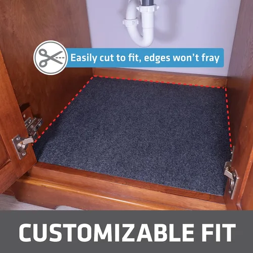 Miniatura 3 de Tapete Premium Drymate para Debajo del Fregadero, Tapetes Impermeables de Protección para Gabinetes de Cocina y Baño, Forros Absorbentes