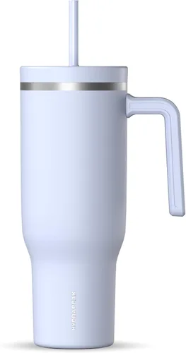 Miniatura 22 de Hydrapeak Voyager Vaso de 40 oz con Asa y Tapa con Pajita Botella de Agua Reutilizable de Acero Inoxidable Taza de Viaje Compatible con Portavasos