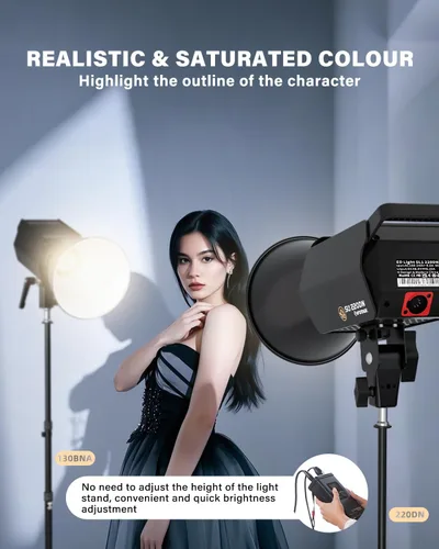 Miniatura 2 de IFOOTAGE Luz de video LED SL1 220DN, iluminación LED continua con luz diurna de 5600 K, CRI 98+, brillo 42000lux @ 3.3 ft, 8 efectos de luz, control