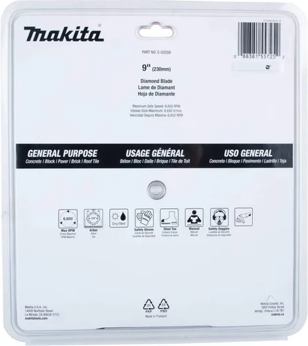 Miniatura 3 de Makita E-02559 - Hoja de diamante de 9 pulgadas, turbo, uso general