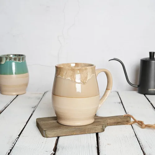 Miniatura 4 de Bosmarlin - Taza de cerámica mate extra grande, 25 onzas, apta para lavavajillas y microondas, taza grande y sobredimensionada para té, esmalte