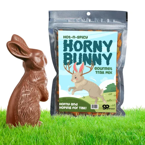 Miniatura 8 de Horny Bunny - Mezcla de aperitivos picantes, mezcla gourmet de frutos secos con varios aperitivos crujientes, divertido relleno de cesta de Pascua