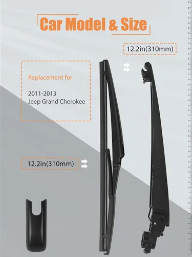 Miniatura 2 de Escobilla del brazo del limpiaparabrisas trasero, repuesto para Jeep Grand Cherokee 2014-2022 – Reemplazo del conjunto del limpiaparabrisas trasero