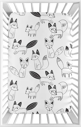 Miniatura 12 de Sábana bajera ajustable para cuna para bebé o niño pequeño en blanco y negro para colección de parches rústicos por Sweet Jojo Designs flecha negra