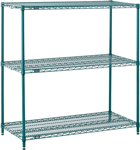 Nexel - Estantería de alambre de 3 niveles, color verde, 30 pulgadas de ancho x 21 pulgadas de profundidad x 34 pulgadas de alto