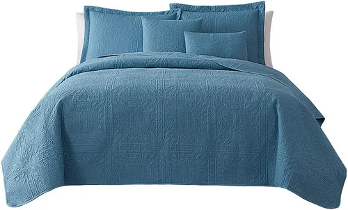 Miniatura 18 de Clara Clark Quilts Tamaño Twin - Juego de Cubrecama Colcha para Todas las Estaciones, Tejido Pinsonic Juego de Ropa de Cama Ligera - Juego