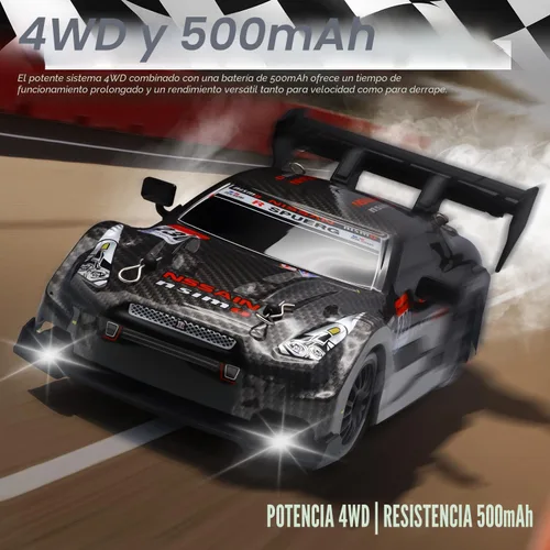 Miniatura 2 de Coche de deriva a control remoto a escala 1:24 para niños, 2.4 GHz, 20 KM/H, 4WD, autos RC de alta velocidad con luz LED, dos baterías y neumáticos