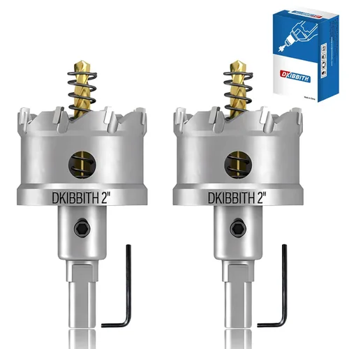 Miniatura 10 de TCT Juego de sierra perforadora, 2 paquetes de cortadores de agujeros con punta de carburo de tungsteno de 1-3/4" (45mm) resistentes para acero