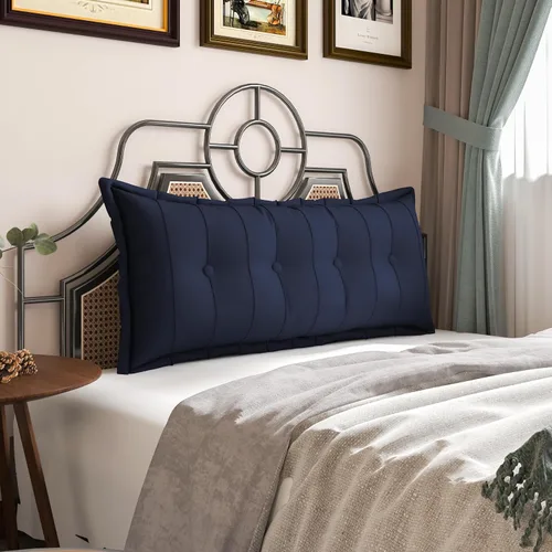 Miniatura 9 de VERCART Almohada grande para cabecero, almohadas de sofá cama, almohada de lectura, almohada de cabecera de cama, almohada de apoyo de Gris
