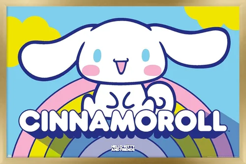 Miniatura 14 de Hello Kitty and Friends: 22 Over The Rainbow - Póster de pared de Cinnamoroll, 22.4 pulgadas de largo x 14.7 pulgadas de ancho, versión enmarcada