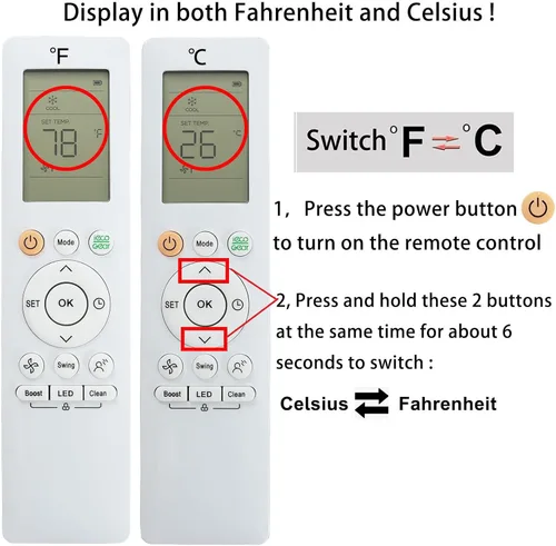Miniatura 2 de Mando a distancia de CA de repuesto RG10A / RH10B compatible con aire acondicionado Midea A/C MAW08V1QWT, MAW10V1QWT, MAW12V1QWT