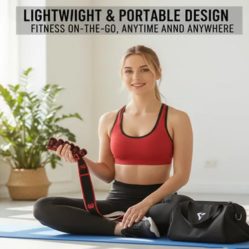 Miniatura 4 de Banda de resistencia para fitness, banda de resistencia numerada para estiramiento y yoga, equipo de entrenamiento de cuerpo completo para gimnasio