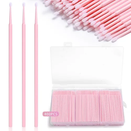 Miniatura 9 de 400 piezas de microcepillos aplicadores, JASSINS Microswabs para extensiones de pestañas, hisopo desechable de precisión de 0.079 pulgadas