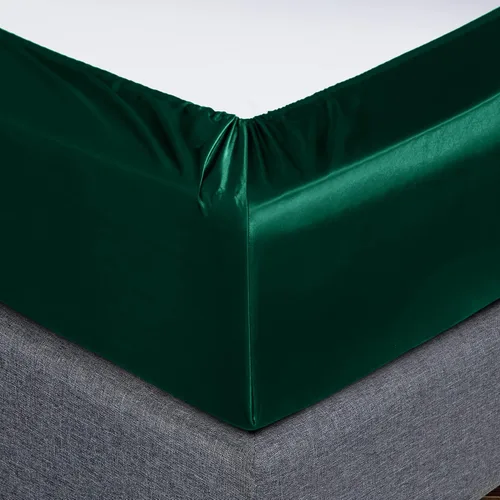 Miniatura 8 de Homiest Juego de sábanas de satén, tamaño matrimonial, 7 piezas de ropa de cama de satén en verde negruzco, sábana bajera de bolsillo profundo