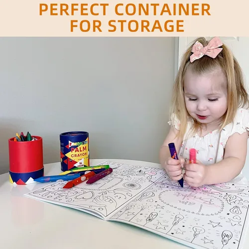 Miniatura 5 de Lebze Crayones Jumbo para niños pequeños, 16 colores no tóxicos, crayones grandes fáciles de sostener para niños, seguros para bebés y niños Flor