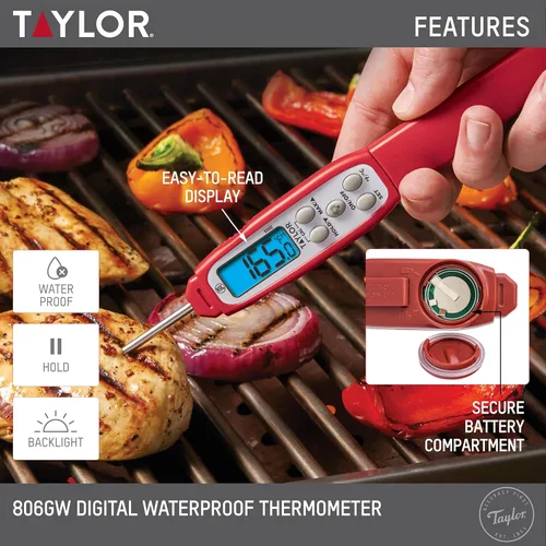 Miniatura 2 de Taylor Termómetro digital de lectura instantánea para preparación de comidas GLP-1 con alto contenido de proteínas, sonda de cocina impermeable