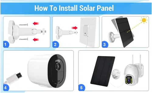 Miniatura 5 de Panel solar de 12 W para cámara de seguridad al aire libre, panel solar USB IP65 con soporte ajustable para linterna de ventilador de timbre