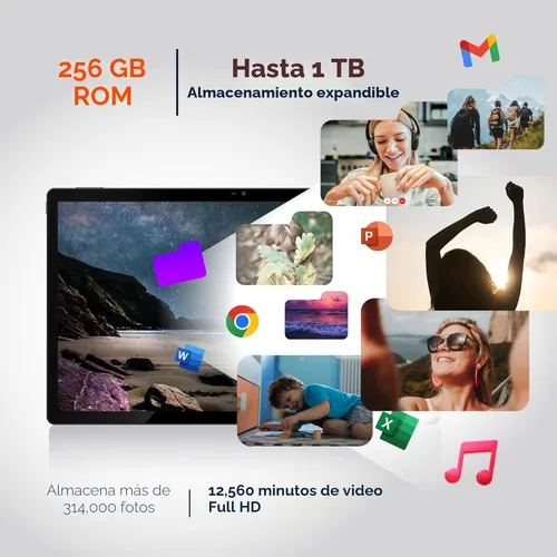 Miniatura 6 de MESWAO Tablet grande Android 14 de 15.6 pulgadas 2025, pantalla FHD IPS, Helio G99 Octa-Core, 8 GB de RAM 256 GB ROM expandible 1 TB, altavoces