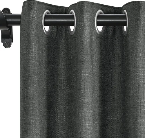 Miniatura 31 de Fcosie Cortinas opacas de lino 100 % opacas de 50 pulgadas de ancho x 63 pulgadas de largo, paneles de cortina con ojales para sala de estar