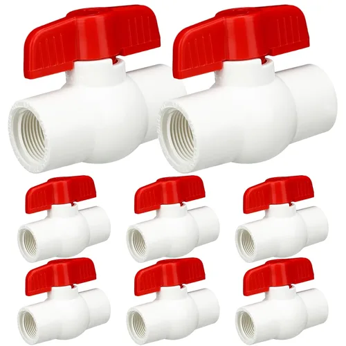 Miniatura 7 de Hiboom SCH40 NPT - 4 válvulas de bola de PVC de 1/2 pulgada, válvula de bola de cierre con mango en T para proyecto de agua, roscada con mango fácil
