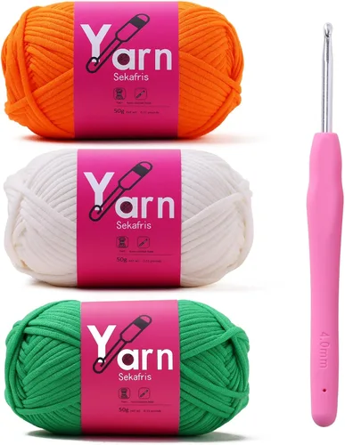 Miniatura 31 de Hilo de Crochet con Hilo de Algodón para Crochet – Hilos de Crochet Tejido para Principiantes con Puntadas Fáciles de Ver – Hilo para Crochet