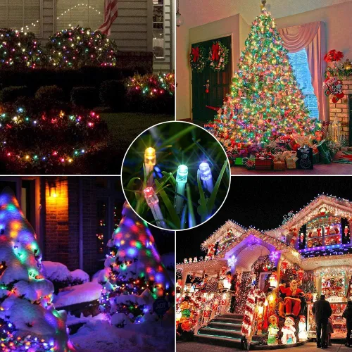 Miniatura 6 de Luces de Navidad multicolor, 75 pies, 200 luces de cadena LED de Navidad conectables, 8 modos, temporizador, luz de hadas parpadeante impermeable