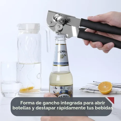 Miniatura 6 de Abridor de latas comercial, UHIYEE abridor de latas manual de mano resistente con mango extralargo cómodo, perilla de gran tamaño, abridor de latas