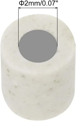 Miniatura 3 de uxcell 10 unids 0.079 in diámetro tubo de cerámica aislado cable electrónico paquete de aislamiento térmico protección de un solo orificio, 0.157 in