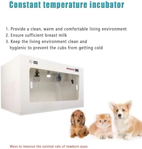 Miniatura 5 de Caja grande para incubadora de mascotas para perros y gatos, calefacción para cachorros y gatitos, 39.4 x 23.6 x 23.6 in, ideal para cachorros