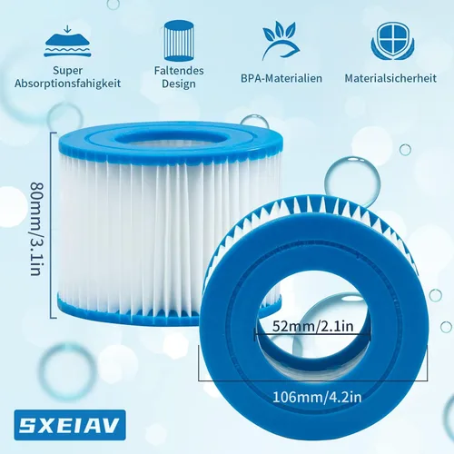 Miniatura 4 de Filtro de spa tipo vi y cartucho de repuesto de filtro para bañera de hidromasaje Coleman, para filtro inflable para bañera de hidromasaje