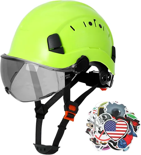 Miniatura 12 de AOLAMEGS Casco de seguridad de construcción – Casco de seguridad aprobado por ANSI Z89.1 con visera y 50 calcomanías para casco duro deslizante Un