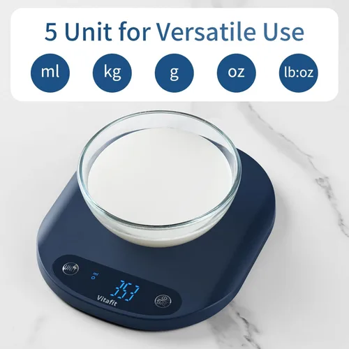 Miniatura 3 de Vitafit - Báscula digital para alimentos de 33 libras/15 kg de alta precisión 0.1 oz/1 g, nuestra propia báscula de cocina de fábrica profesional