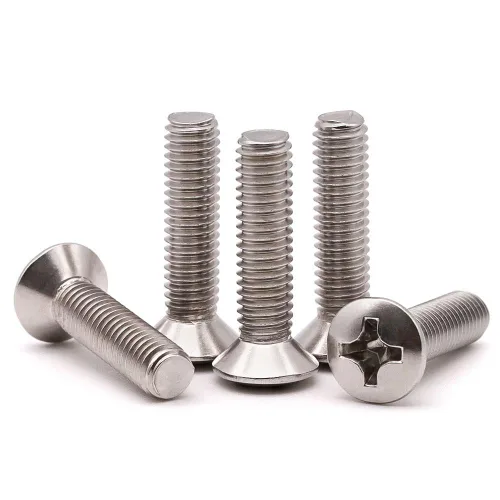 Miniatura 5 de Tornillos de máquina Phillips de cabeza ovalada de 1/4-20 x 1 (30 unidades), acero inoxidable 304 18-8, tornillos de cabeza avellanada elevados