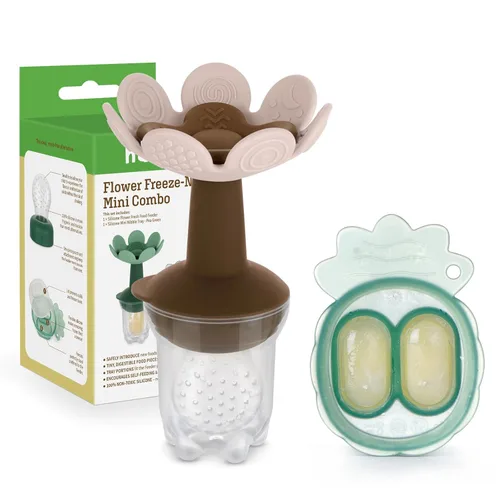 Haakaa Flower Baby Alimentador de alimentos frescos con bandeja para congelador, molde de paletas de leche materna para alivio de enfriamiento del