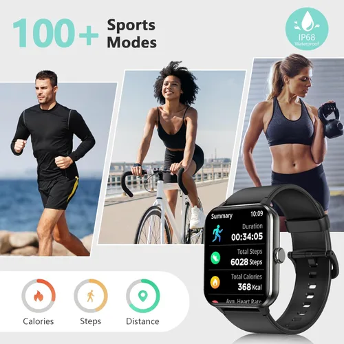 Miniatura 2 de Blackview 2026 Smart Watch (Answer/Make Calls), Fitness Watch for Men and Women with Heart Rate/SpO2/Sleep Monitor/2 Straps, 100+ Sports Modes, IP68