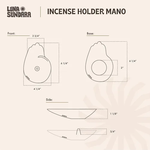 Miniatura 2 de Luna Sundara Exquisito soporte de incienso hecho a mano: ideal para varillas de incienso y quemadores hechos a mano en chulucanas, Perú por